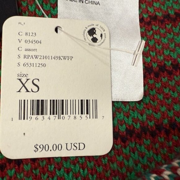 Free People X The Ragged Priest Mix Knit Multicolor Flare Boho Pants Size XS NWT - Picture 6 of 6